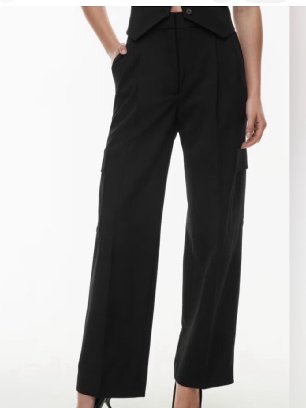 Babaton Black Wide-Leg Cargo Trousers